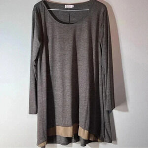 Poetsky tunic tops  layered casual loose blouse shirt long sleeve size Medium